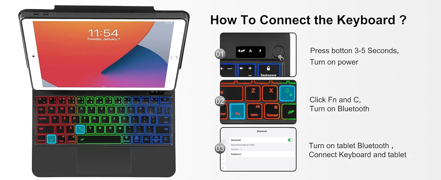 7th gen keyboard case with trackpad rgb backlit keys  cantilever magnetic stand-4