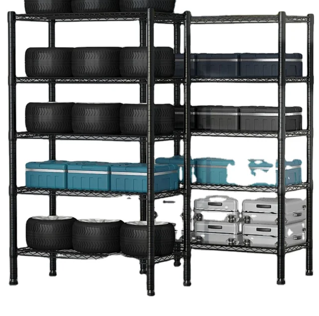 Durable Metal Wire Shelving Chrome plated wire shelves 5 Layer Adjustable industry metal storage shelf