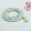 Green Multi Layers Myanmar Jade Bracelets 6mm FC4052108