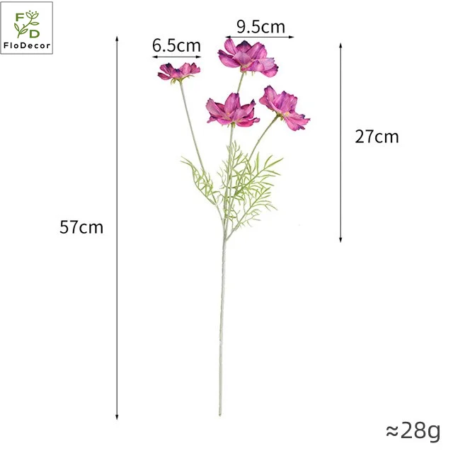New Arrival Artificial Silk Daisy Flower Cosmos Bipinnatus Galsang 3D Flower for Wedding Home Decoration