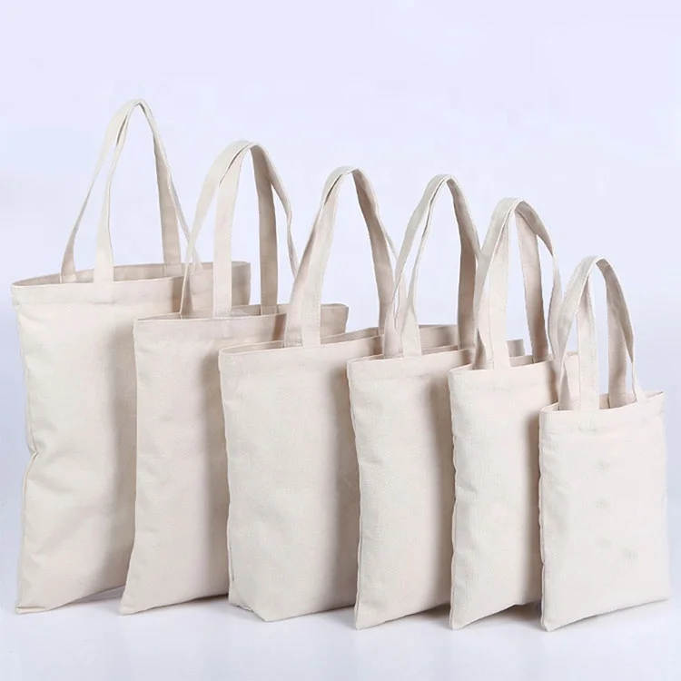 Custom Printed Logo Shopping Bag Eco Friendly Reusable Handle Canvas ...