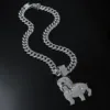 Cane - con catena cubana da 50 cm in argento