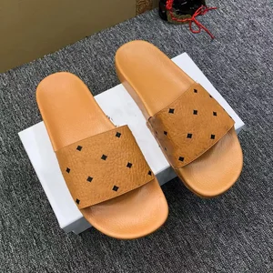 Custom High Quality Boutique Luxury Unisex Slippers Fashion Genuine Leather Designer Slides Slippers for Women