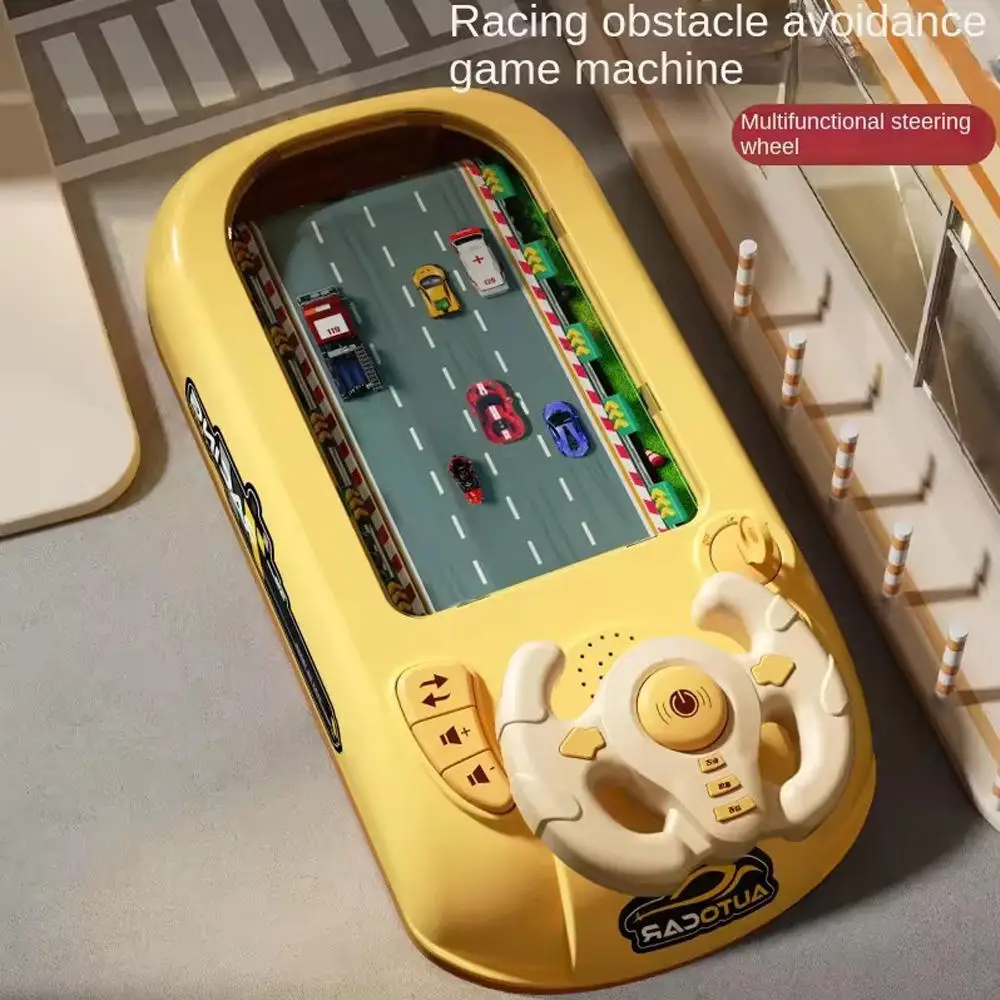 Kids Multi Modes Racing Game Machine Obstacle Avoidance Toys Car Adventure Puzzle Steering Wheel Toy Desktop Game With Sound