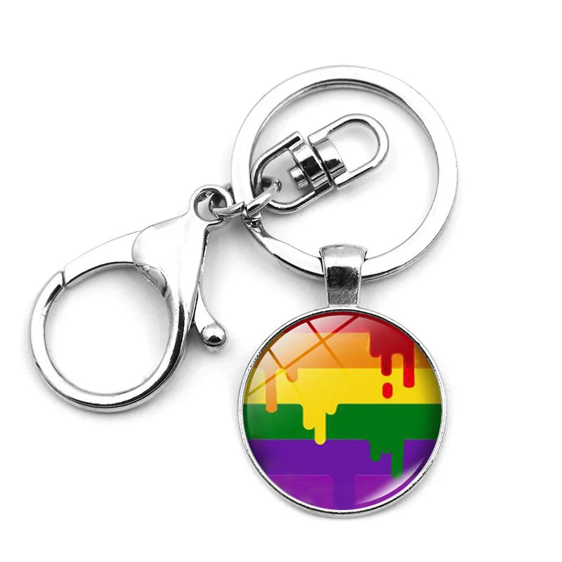 LGBT Rainbow Flag Design Key Ring - LGBTQ Pride Keychain