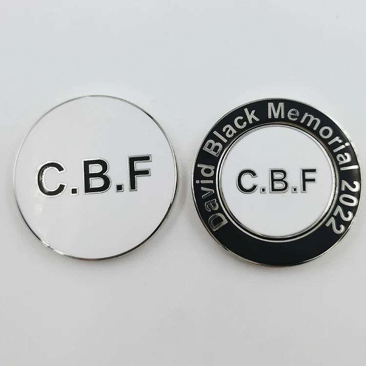 Wholesale Custom Metal Magnetic Golf Club Poker Chips Ball Markers Hammered Edge Ball Marker Customized factory