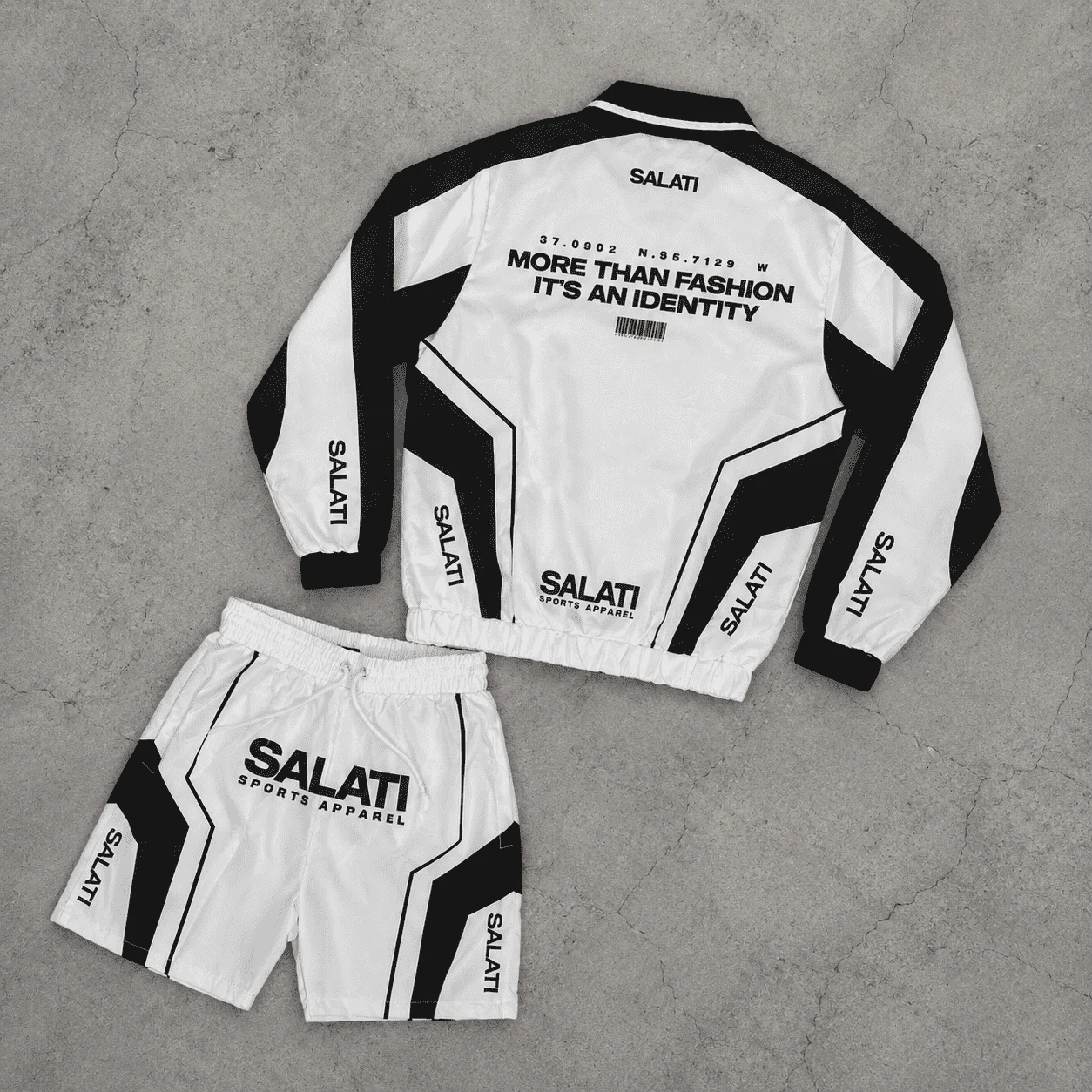 Custom logo Quick Dry Tracksuit Zip up Men Aero Layer Two Piece Set Oversized Sweat Suit Irregular Patchwork Jacket Shorts Set gallery 4