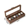 Coffret à montre 6 pièces en bois de noyer marron