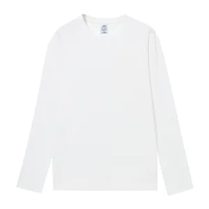 Trendy Brand 230g 100% Cotton Knitted Solid Anti-Pilling Long Sleeve Loose Casual Men's T-Shirt