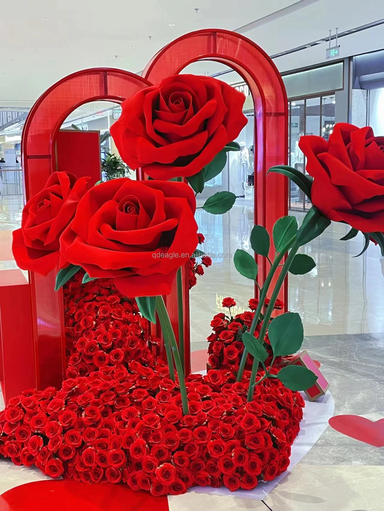Free Standing Flowers Artificial Eva Rose Event Decor Equipment Giant