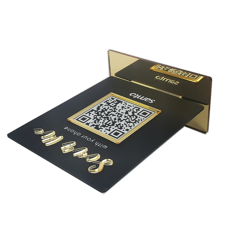 Custom Countertop Clear Acrylic QR Code Holder - Wholesale