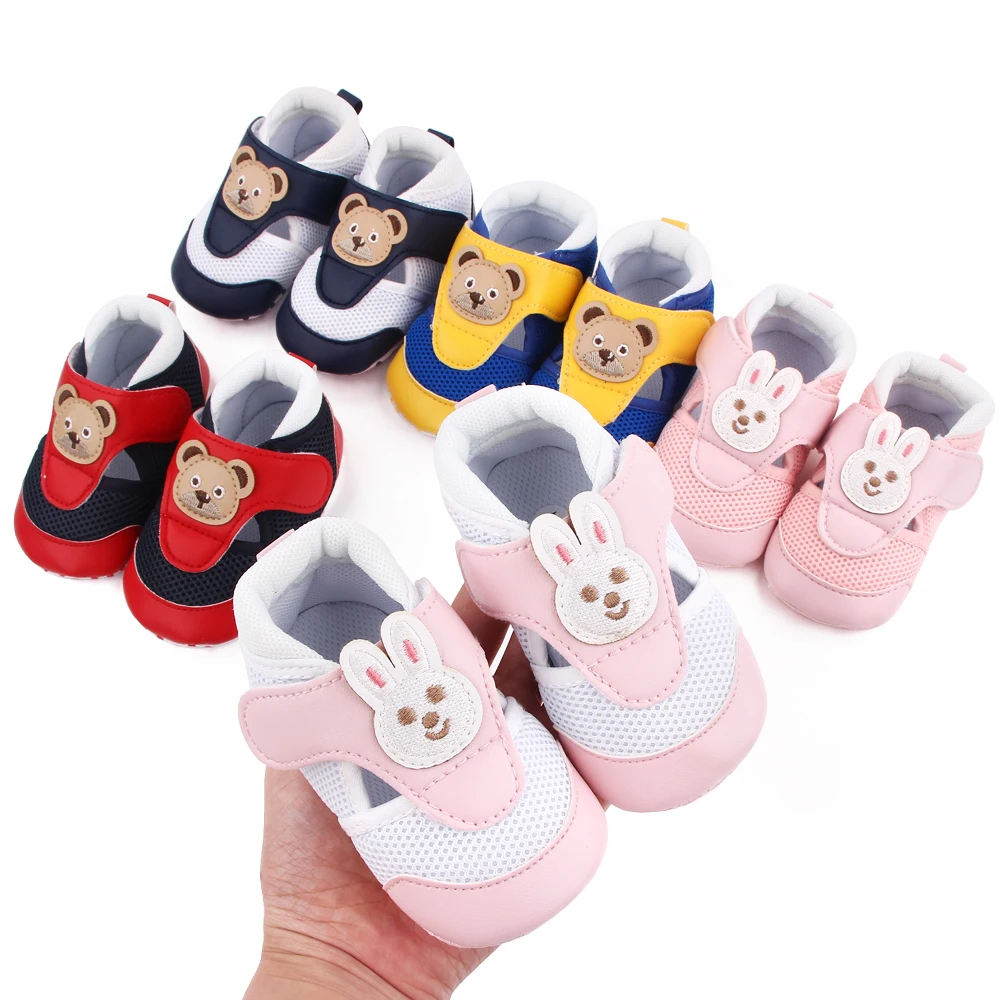 Wholesale Cute Canvas Baby Slipper Cartoon Animal Pattern Anti-Slip First Walker Baby Moccasins for  Newborn Toddler Infant