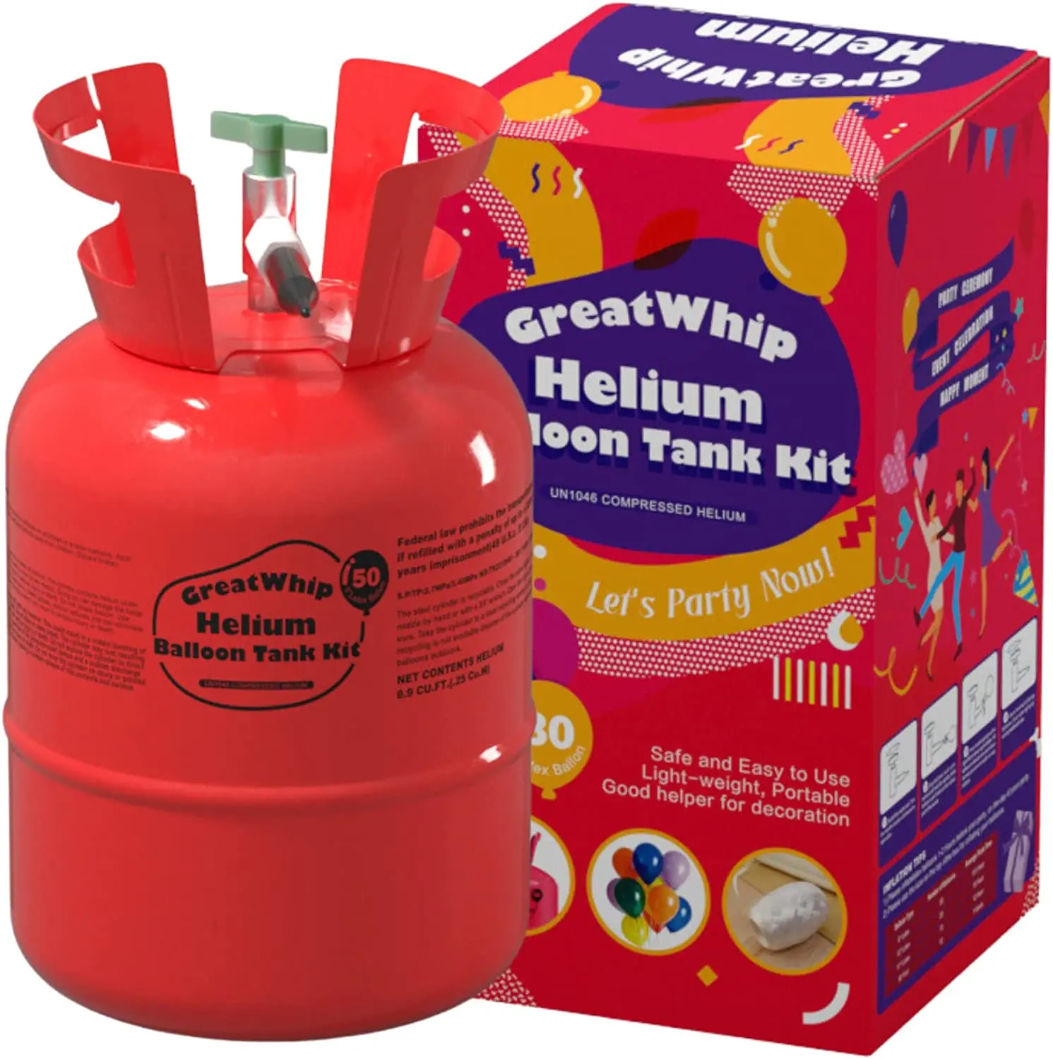 Greatwhip 7L 30LB Wholesale Helium Gas Cylinder Helium Balloon Gas