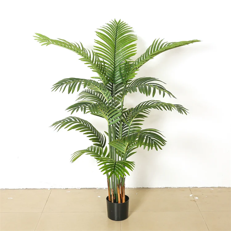 Artificial Areca Palm Tree Curved Artificial Palm Tree Artifical Fan Palm Tree for Dubai High Quality Artificial Plant