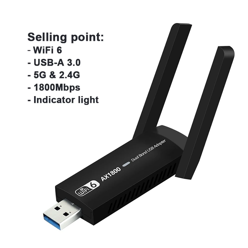 Wifi 6 Usb Adapter Dual Band Ax1800 2.4g 5ghz Wireless Wifi Dongle ...