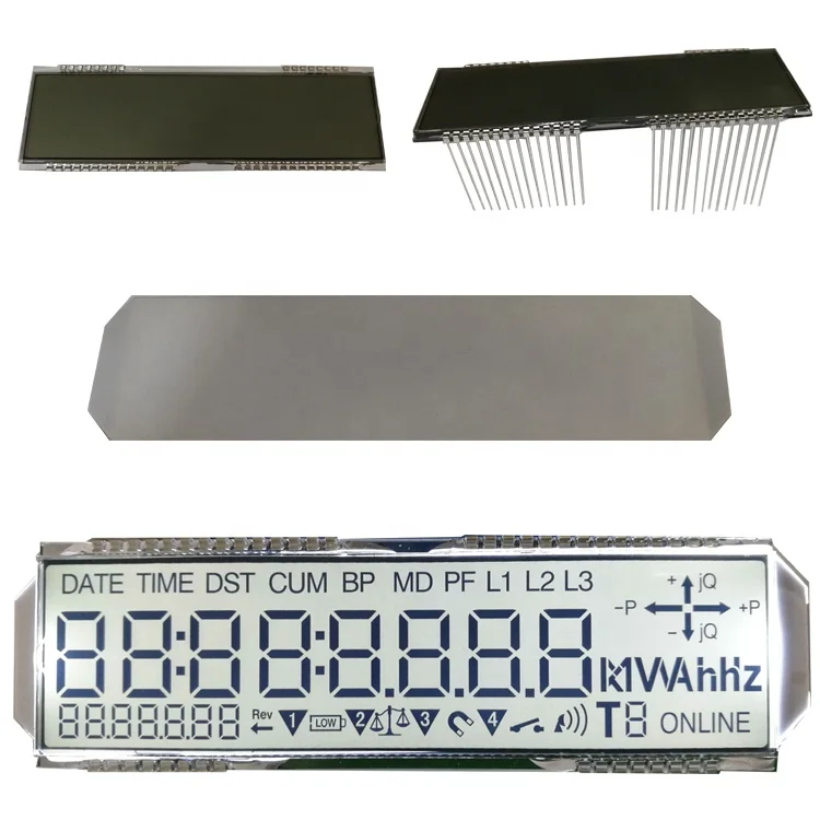 Factory Custom Optoelectronic Displays 16 digits 7 Segments Lcd Display for energy meter