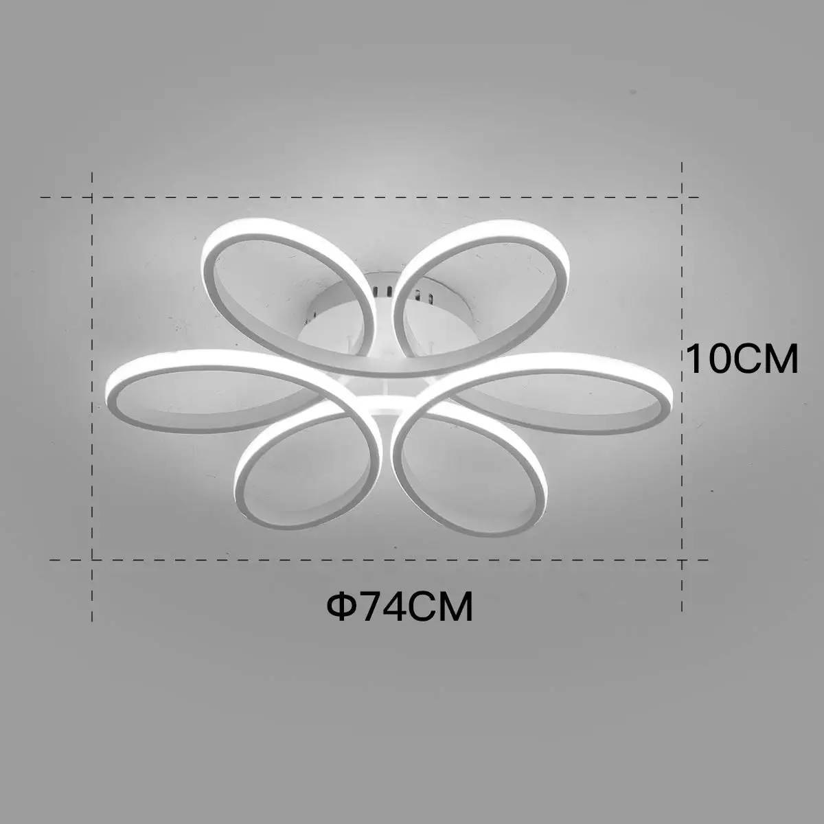 Plafoniera LED Da Soffitto Rotonda 60 Cm - Paralume In Tessuto Lino Color Tortora, Per Soggiorno, Camera, Cucina
