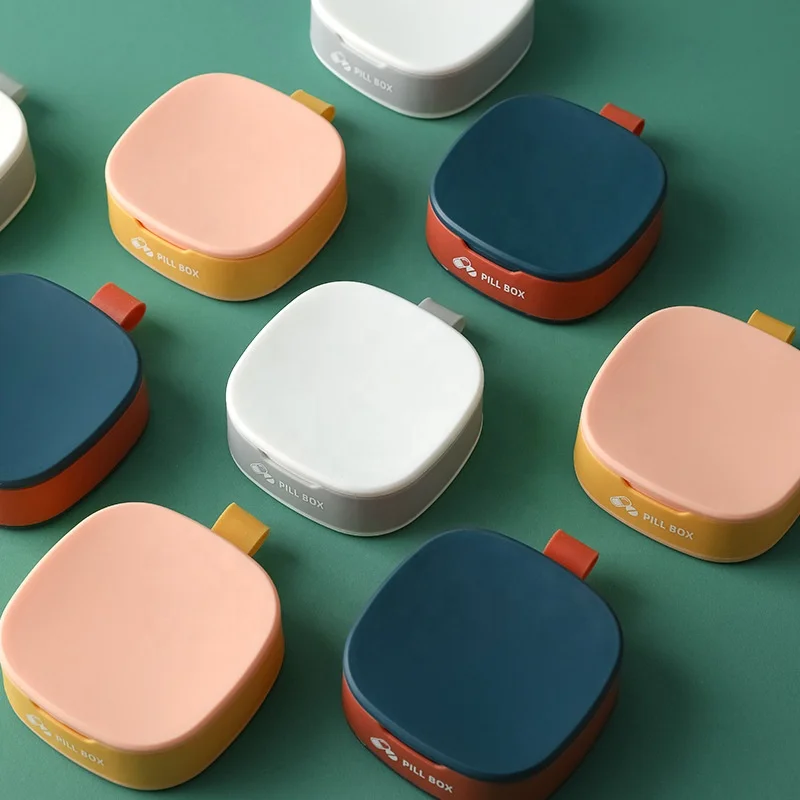 4 шт. маленькие коробки пилюльки круглая таблетка Органайзер чехол диспенсер красочный пластиковый контейнер для таблеток