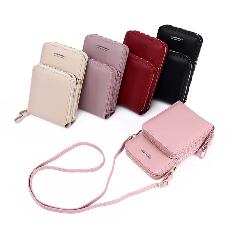 Women .Mobile Phone Bag PU Leather Crossbody Mini Purse Wallet Shoulder Pouch 