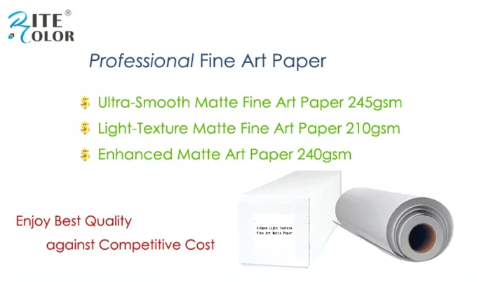 Высококачественная струйная печать 230gsm Улучшенная матовая яркая белая бумага для изобразительного