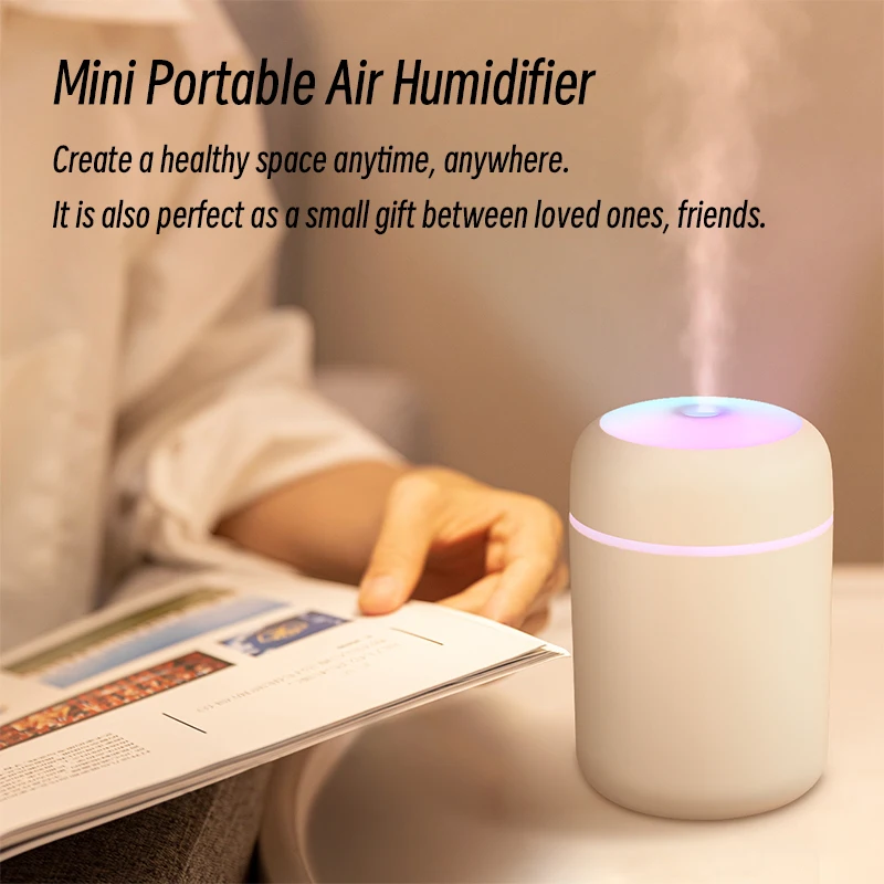 Kinscoter Mini Ultrasonic Atomizer USB Air Humidifier for Home Hotel Car School