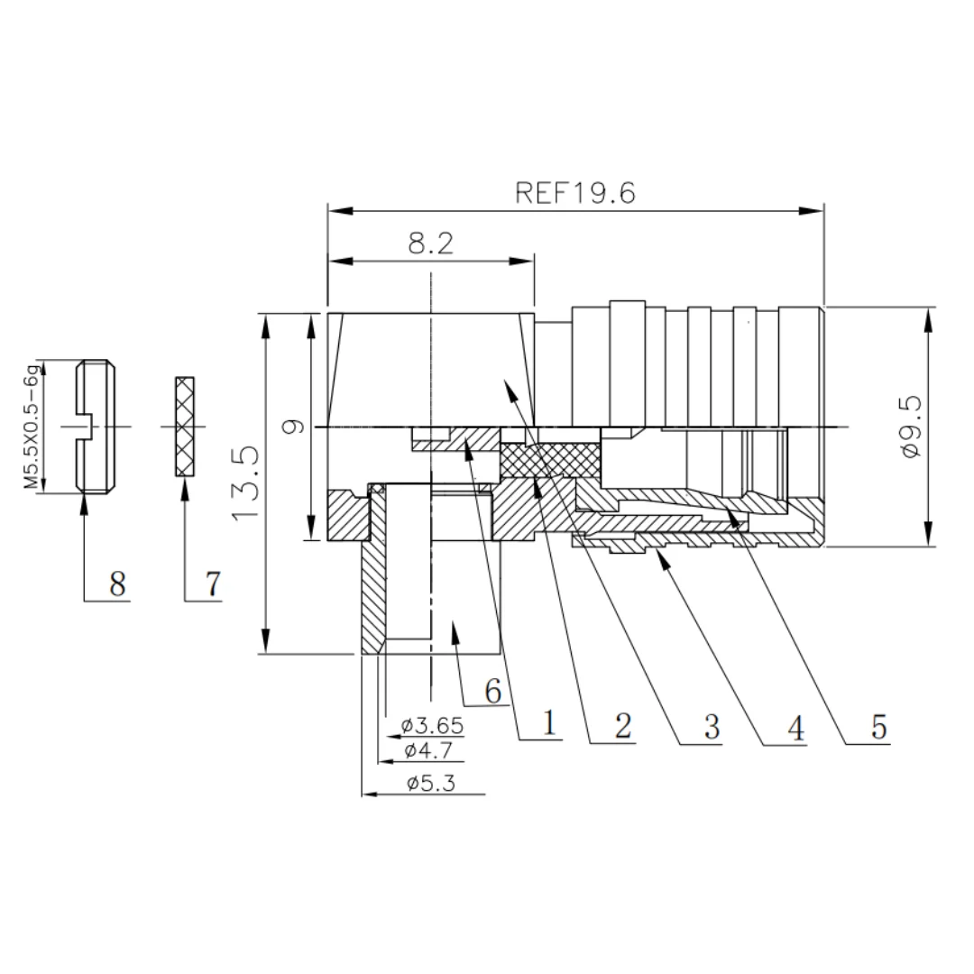 product factory direct sale qma jwb3 connector male angle qma rf connector for rg141 rg402 communication cables-3