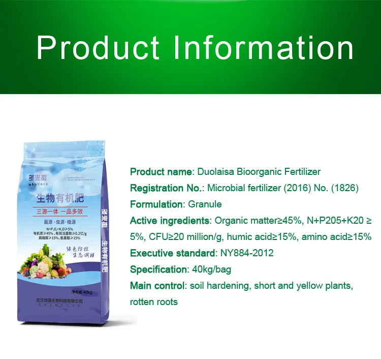 Bioorganic Fertilizer for Field Crop Vegetables Melons Flowers Large ...