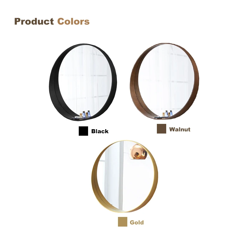 Vancaff Metal Framed Vanity Circular Wall Mirrors For Living Room Entry