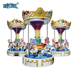 Indoor Playground 3 Seats Kiddie Carousel Rides Mini Merry Go Round Kids Carousel Horse Rides for Sale