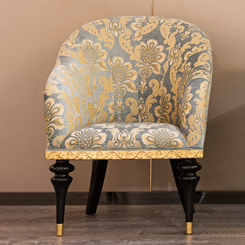 Luxury European Design Living Room Chairs Gold Foil Furniture Classical