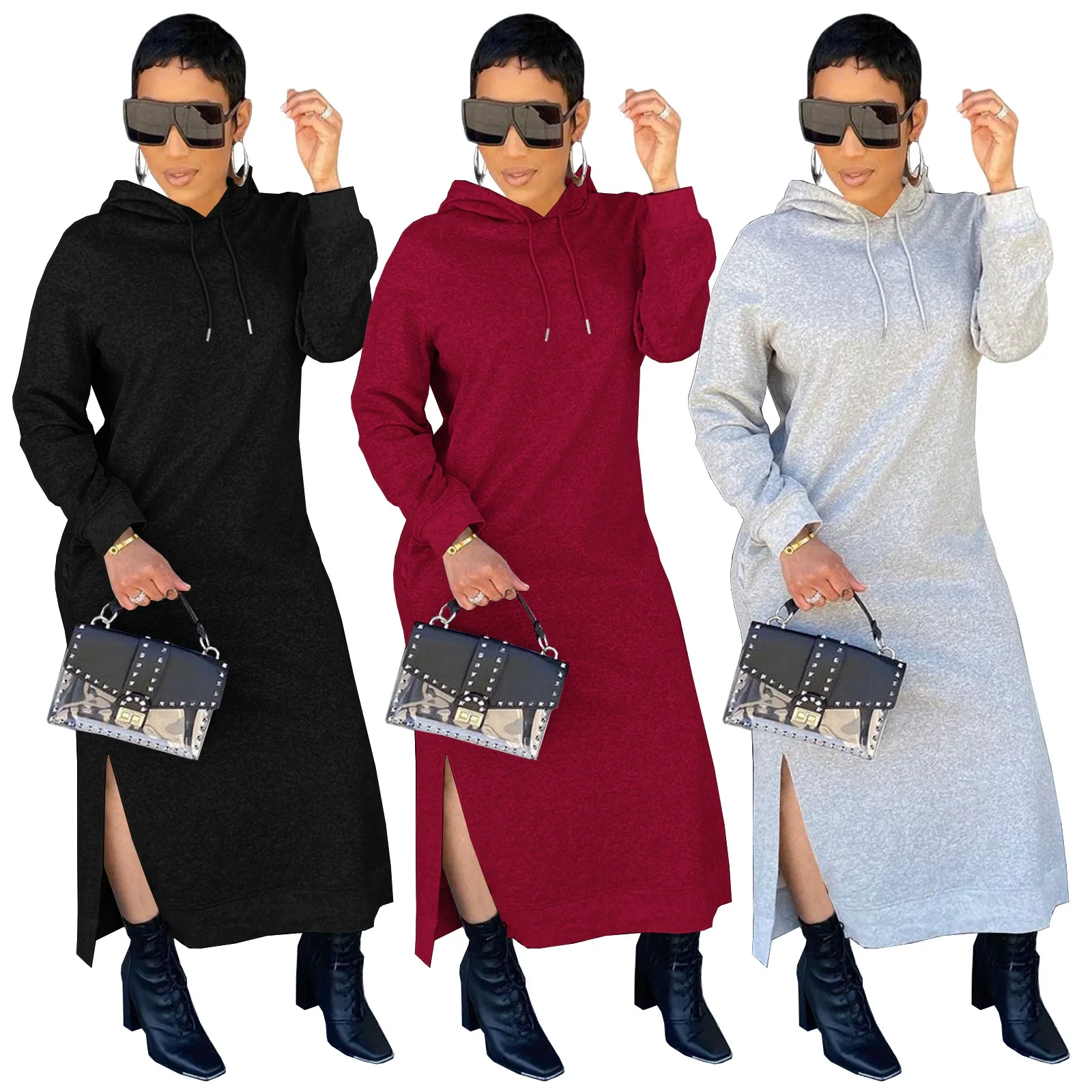 Sudadera Con Capucha Y Capucha Para Mujer,Vestido Largo Con Capucha  Personalizado,Liso,Color Blanco,Nuevo Diseño,Otoño De 2021 - Buy Sudaderas  Con Capucha Vestidos,Las Mujeres Sudaderas Con Capucha Personalizado,Vestido  De Sudadera Con Capucha Product on