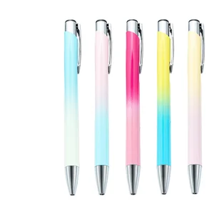 Two-Coil Press Pen Gradient Aluminum Rod Ballpoint Pen Sports Custom Logo Advertising Gift Business Office Hotel Stationery