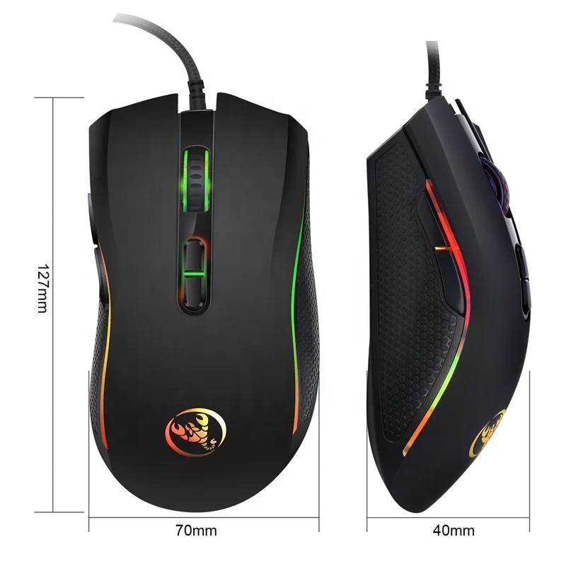 A869 HXSJ Colorful Light-emitting Gaming Mouse E-sports Wired