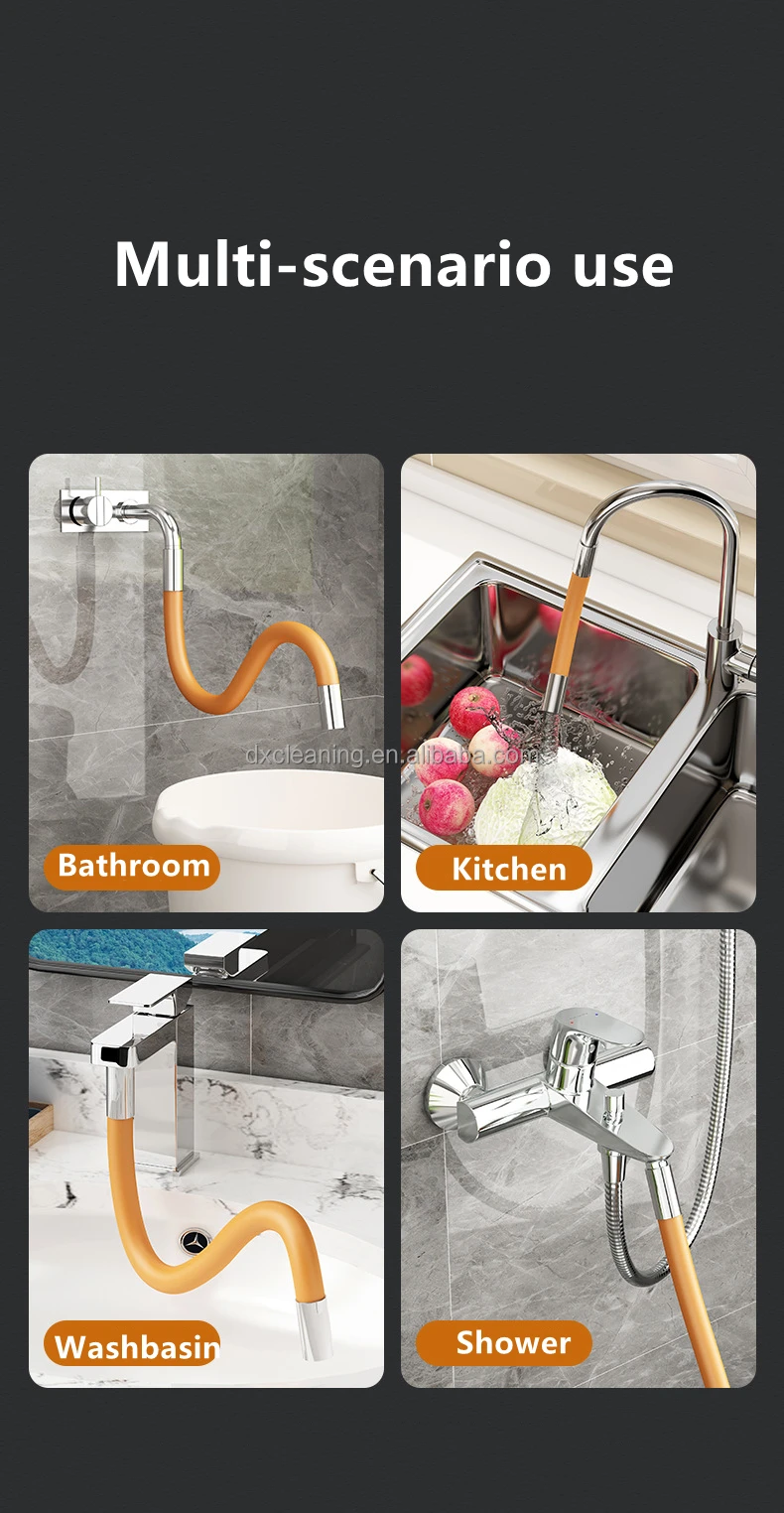 360 Rotary Home Kitchen Dual Plastic Sink Faucet Aerator Tap Pipe Water Saving Pull Out Sinks Tube for Bathroom Faucet Extender