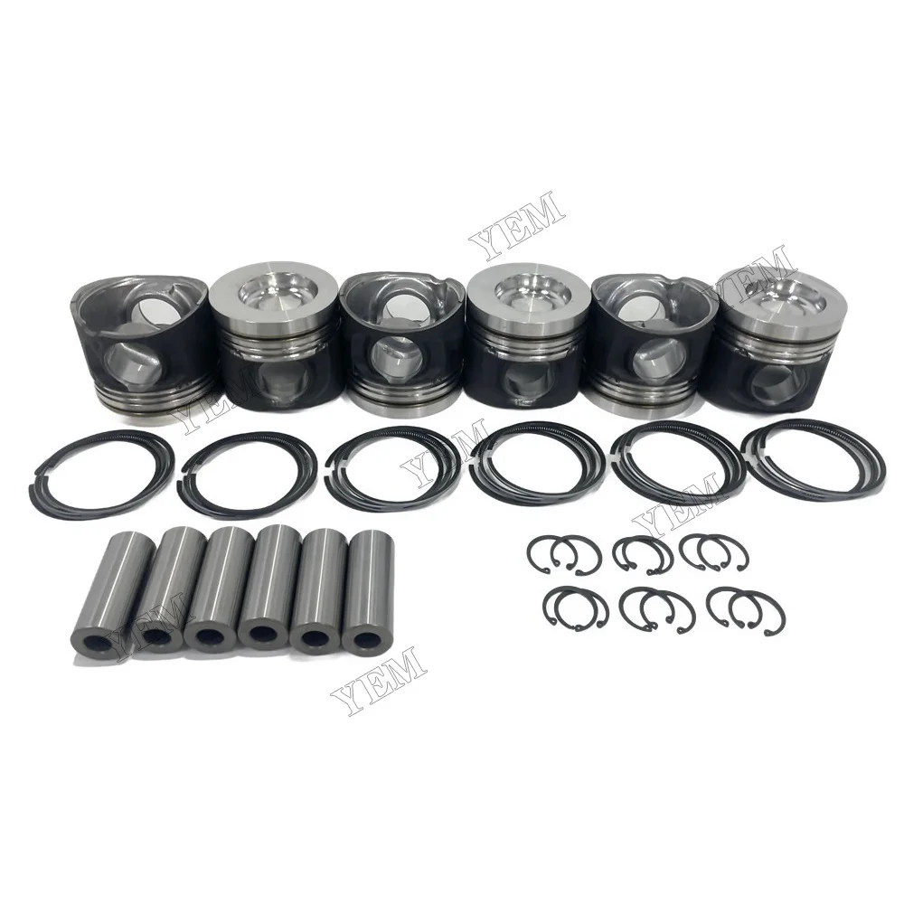 Cylinder Pistons and Rings Set Compatible for Deutz BF6M2012s OEM Engine Parts 3