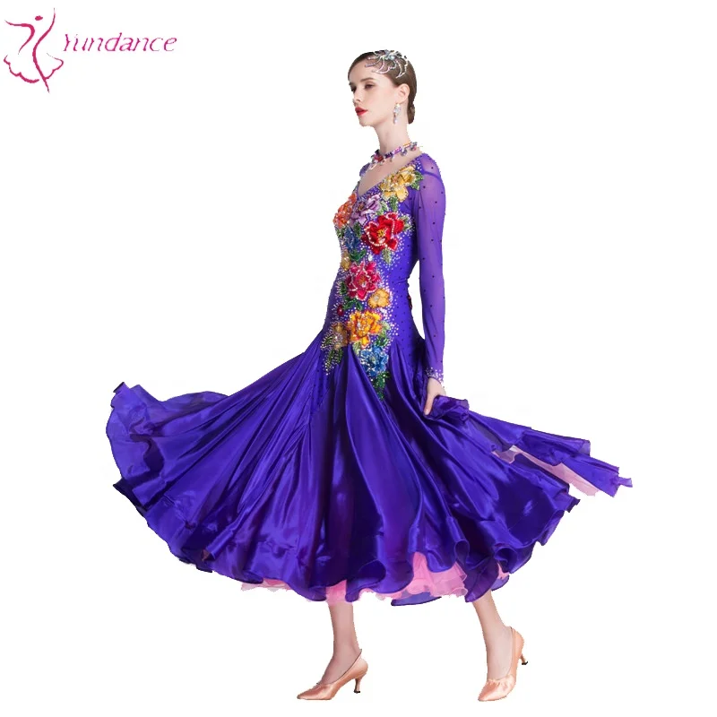 B-18213 ボールルームダンスドレスパターン、トップデザインロング