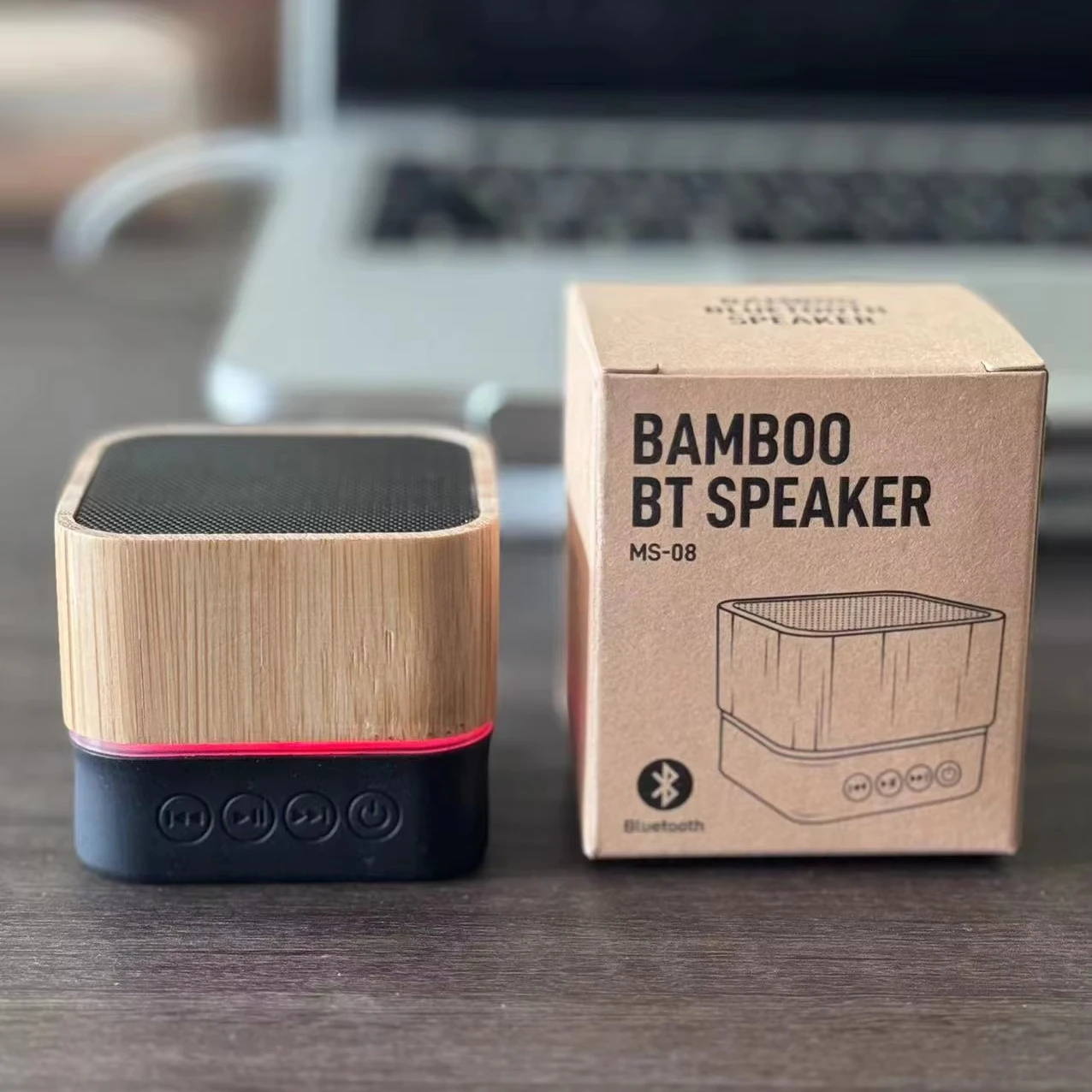 Hot Selling A15 Bambus Holz Square Mini Subwoofer Tragbarer drahtloser  Lautsprecher fr Mobiltelefone