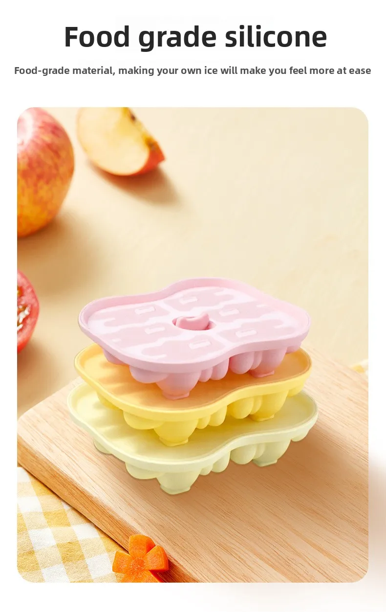 Silicone Bunny Ice Tray with Easy Release Lid Commercial Ice Making for Home or Refrigerator Ice Cream Tools manufacture