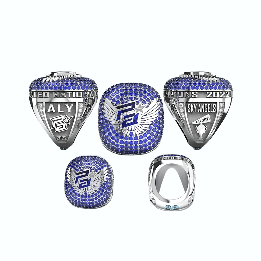 Manufacturer's Custom Logo Sports Championship Rings Metal Champion Medal for Basketball Softball Hockey Casting Technique