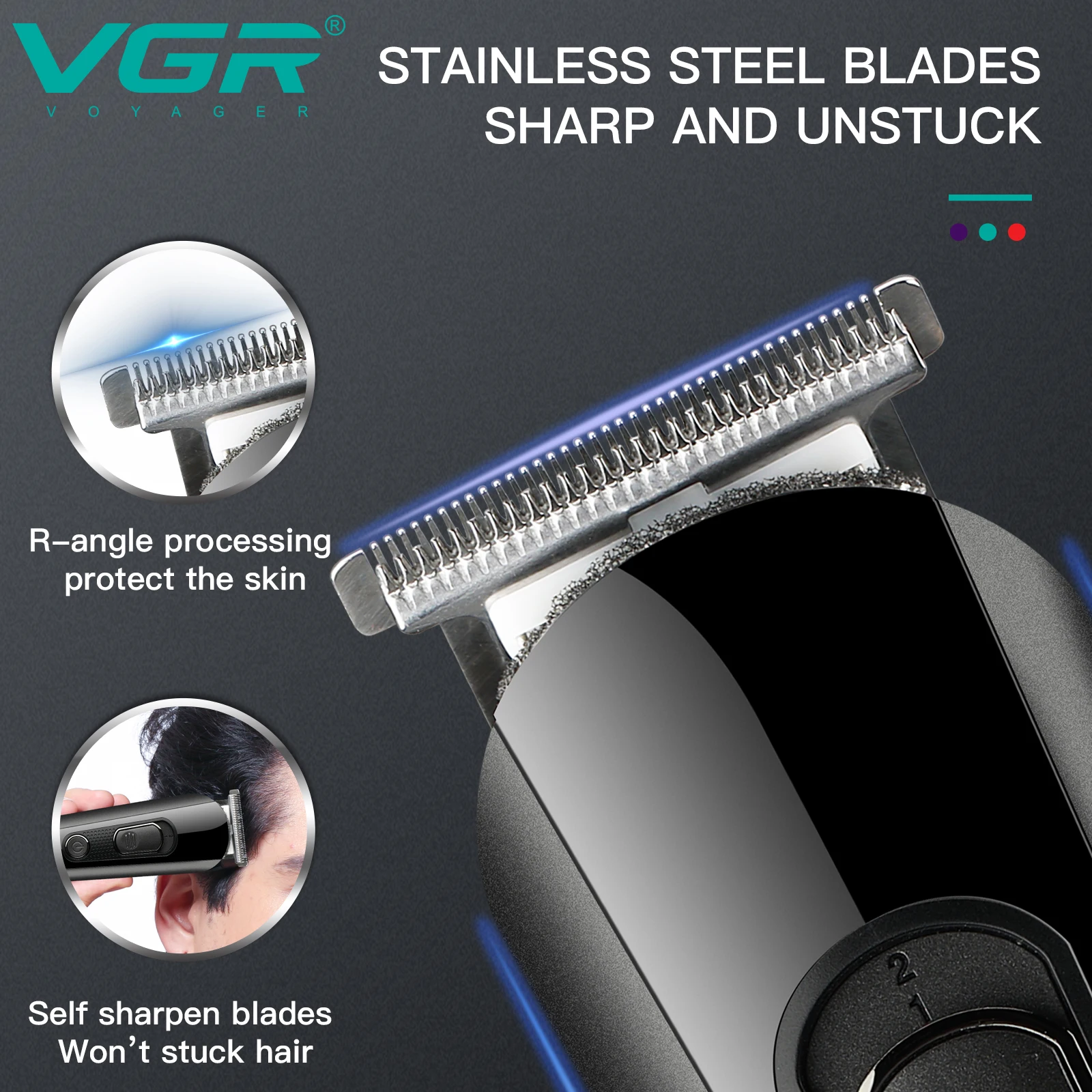 VGR-Juego de aseo en para hombre, afeitadoras eléctricas profesionales,  recortador de barba y nariz, cortadora de pelo de peluquero, V-175