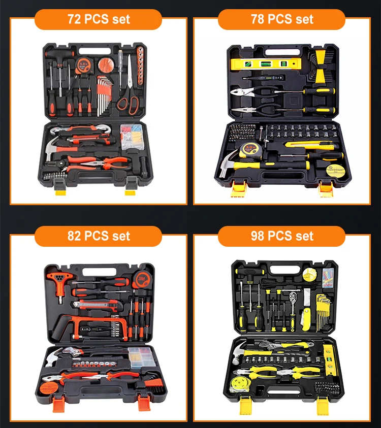 Wholesale professional 108pcs household general tool set combination kits durable home repair toolbox mechanical tookit