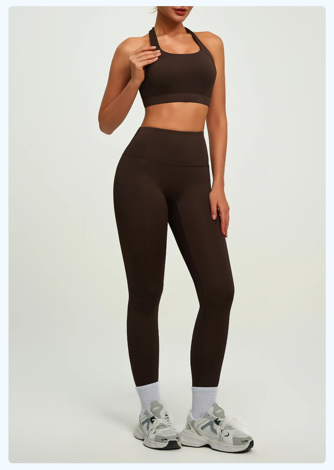 Wholesale Custom Logo 2 PCS Tummy Control Sportswear Set Seamless Cross Back Yoga Tops Scrunch Butt Workout Leggings for Women