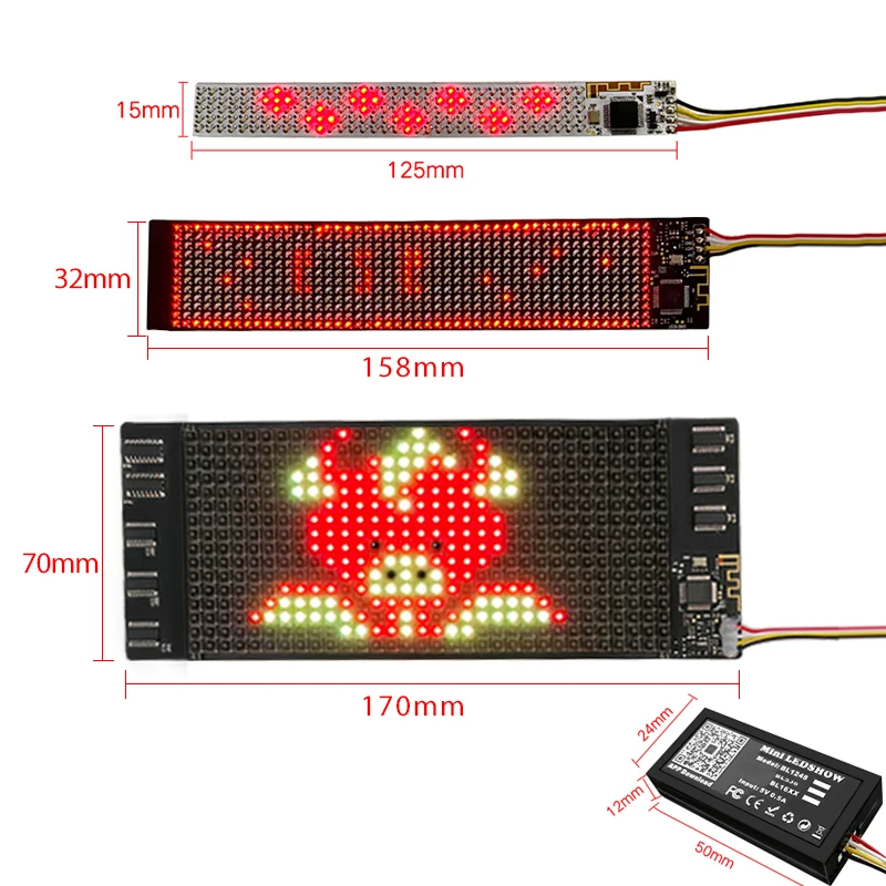 Iledshow Flexible LED Screen Scrolling Messages APP Control LED Display for Hat Shoes Wine Bottles Moving Text  LED Panel