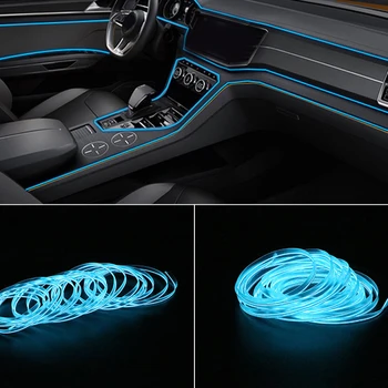 5M EL Car Styling Cold Light Ambience Lamp Line Car Lights Neon Car LED RGB Neon Interior Atmosphere Light Strip