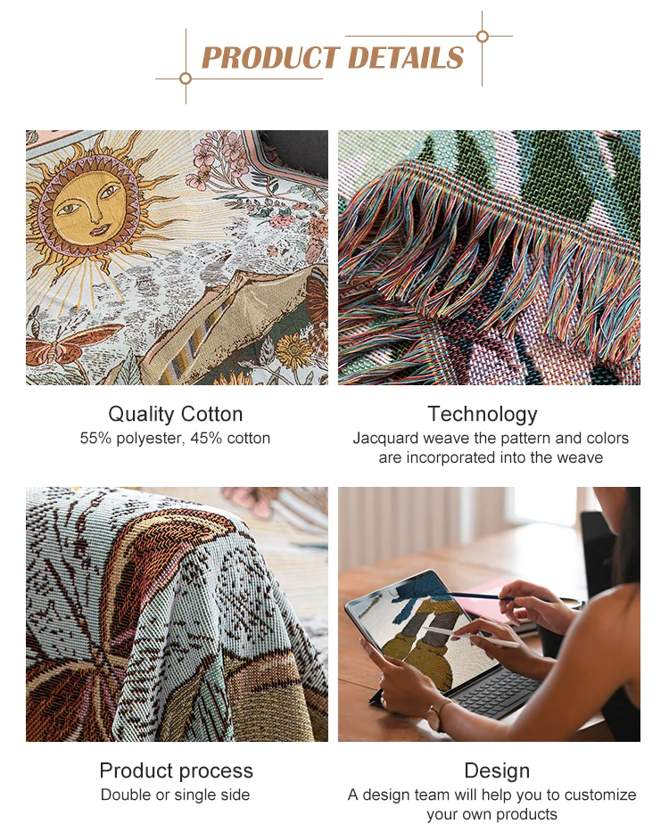 Outdoor Picnic Jacquard Blanket Tapestry Jacquard Woven Variety Of