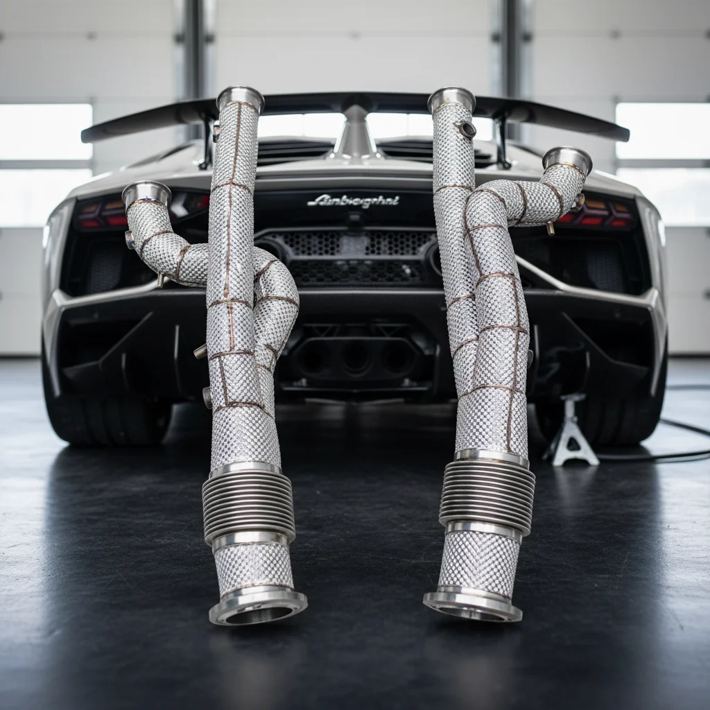 Engine Straight Header Downpipe For Lamborghini Aventador Svj 2019+ Race Sport Street Car Free Flow