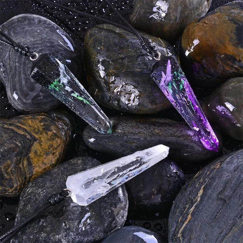 Eco-friendly Epoxy Resin Jewelry Natural Wood Resin Necklaces