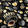 Black  Gold Happy Birthday