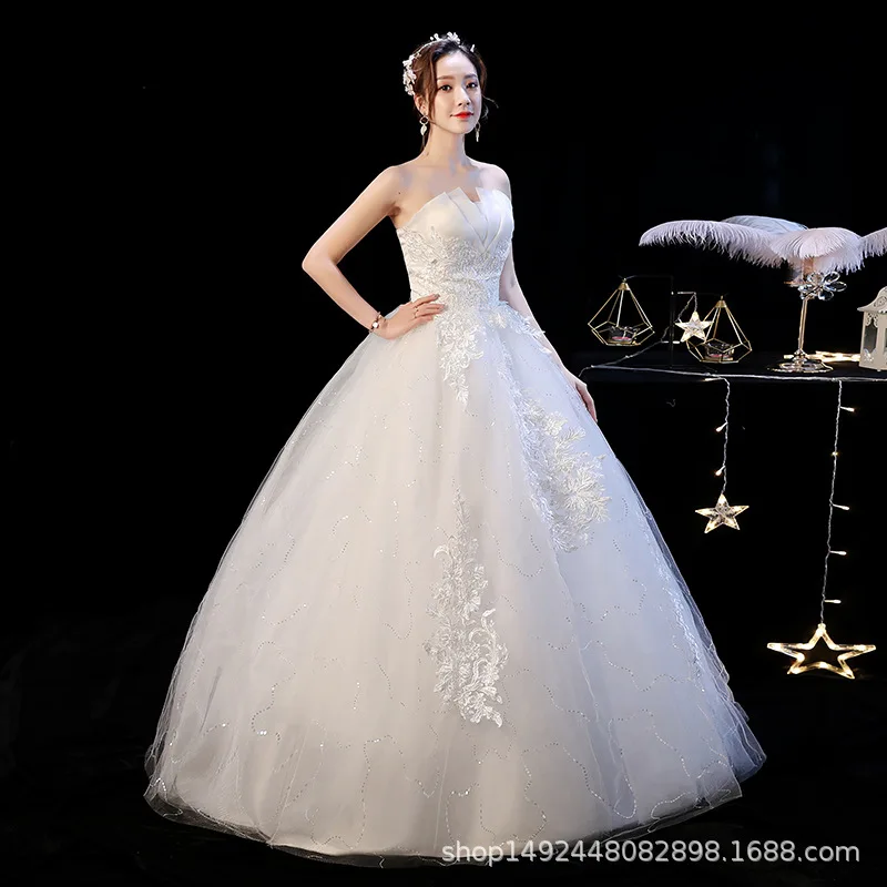 S0281X New Style Bridal Tube Top Large Size Simple and Fashionable