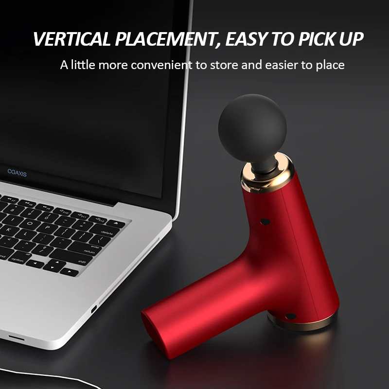 Light Mini Massage Gun Lcd Touch Screen 4 Head Deep Tissue Vibration Massage Gun for Women Travel